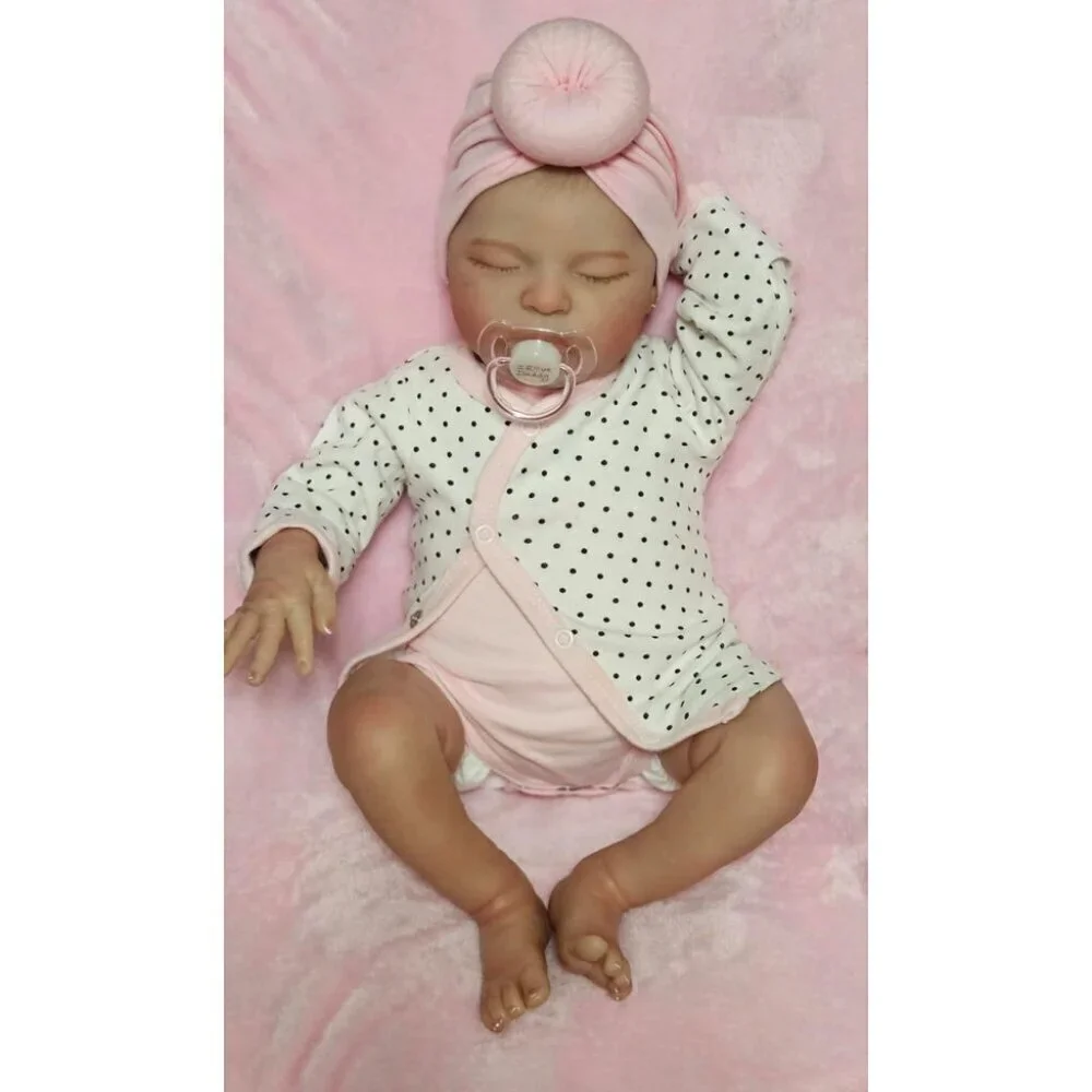 🆕20inch Soft Cloth Body Newborn Baby Doll Moonbeam Ribbon Angel Sleeping Girl